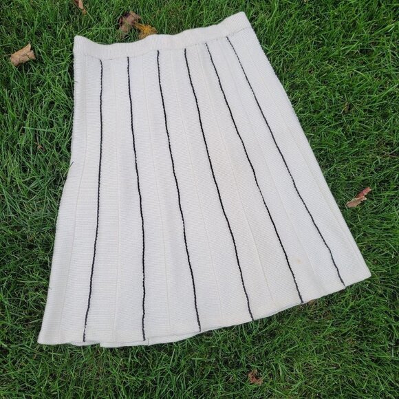 Vintage 60s Handmade Knit Striped Skirt - Picture 1 of 3